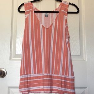 Striped v-neck tank top